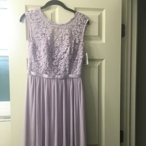 “Iris” or lavender colored long lace top dress